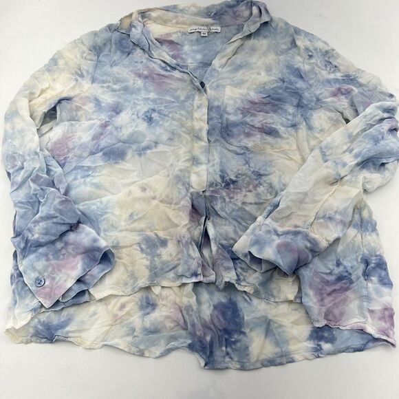 Young Fabulous Broke Tie Dye Button Up Rayon Shirt Size M - Picture 1 of 4